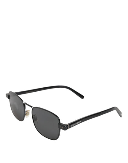 Dolce & Gabbana Black Metal Frame Square Lenses DG2222 Eyewear Sunglasses
