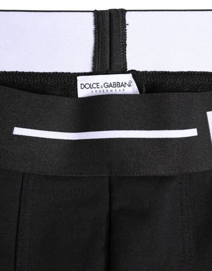 Dolce & Gabbana Black Cotton Stretch Regular Boxer Underwear
