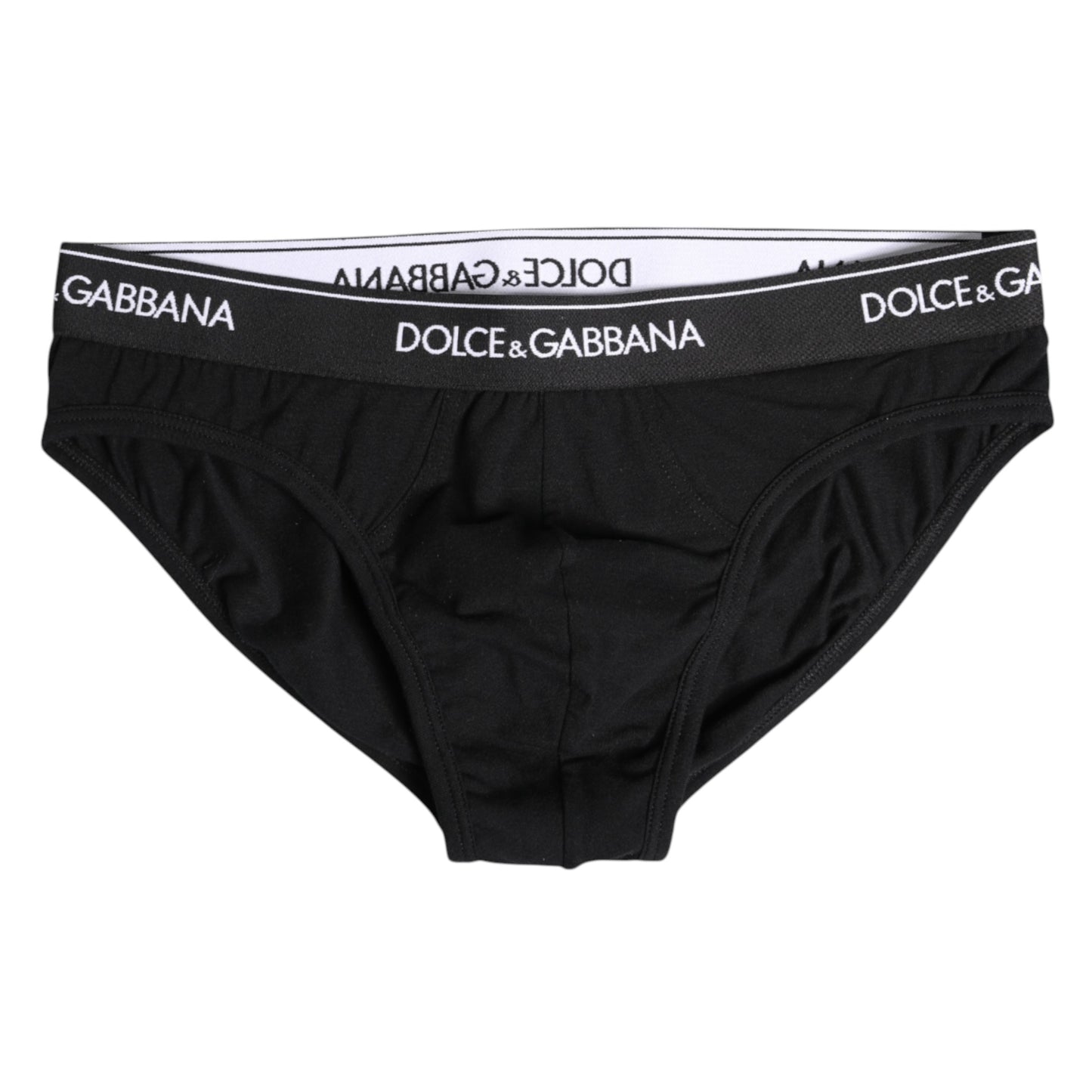 Dolce & Gabbana Black Cotton Stretch Regular Brief Underwear