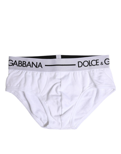 Dolce & Gabbana White Cotton Stretch Regular Brief Underwear