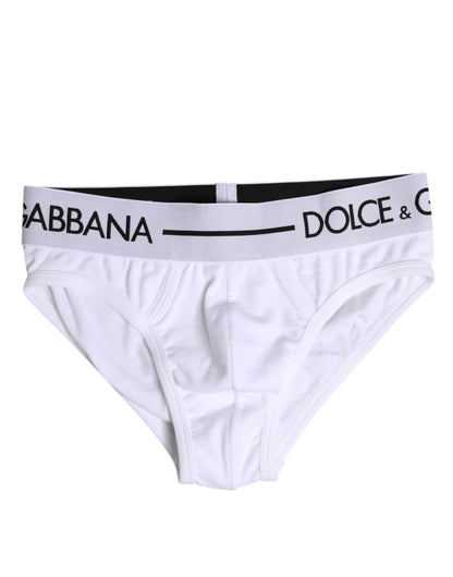 Dolce & Gabbana White Cotton Stretch Regular Brief Underwear