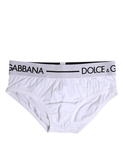 Dolce & Gabbana White Cotton Stretch Regular Brief Underwear