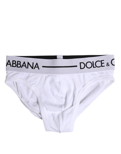 Dolce & Gabbana White Cotton Stretch Regular Brief Underwear