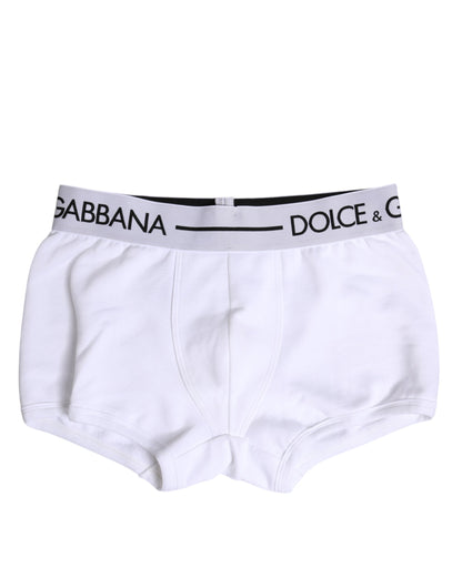Dolce & Gabbana White Cotton Stretch Regular Boxer Underwear
