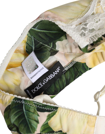 Dolce & Gabbana Multicolor Floral Print Non Wire Bra Underwear