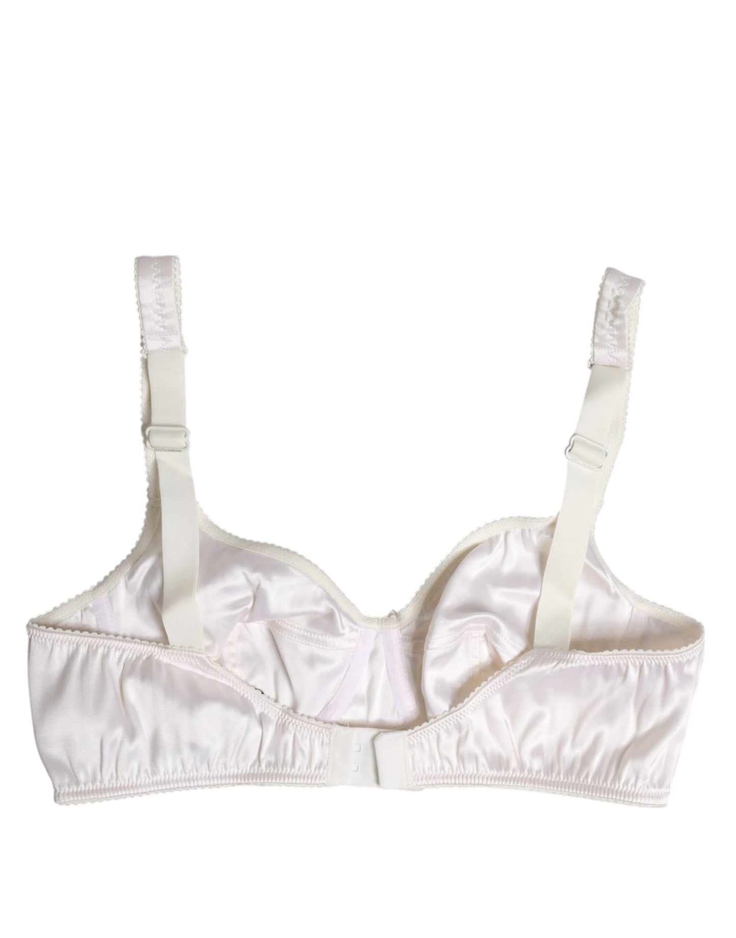 Dolce & Gabbana White Silk Balconette Non Wire Bra Underwear