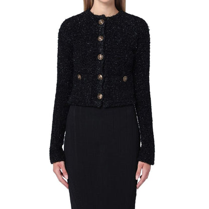 Balenciaga Crop Bouclé Cardigan