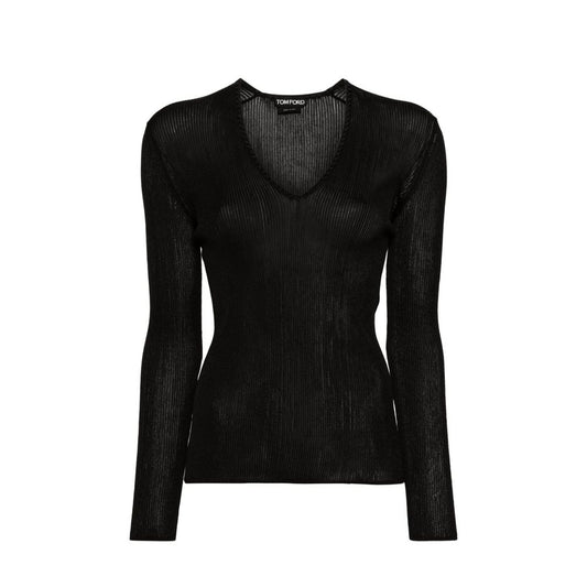 Tom Ford Sheer Fine-Ribbed Top