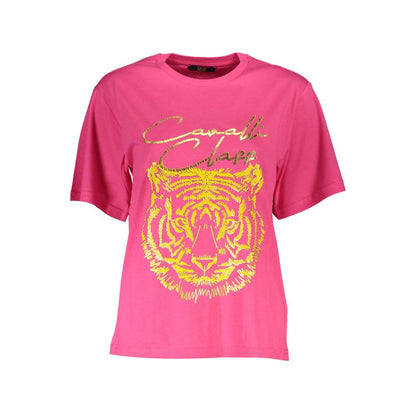 Cavalli Class Pink Cotton Tops & T-Shirt