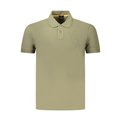 Hugo Boss Green Cotton Men Polo Shirt