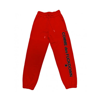 Comme Des Fuckdown Red Cotton Jeans & Pant