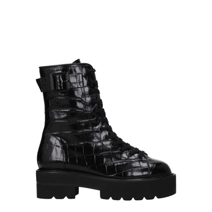 Stuart Weitzman Black Leather Ankle