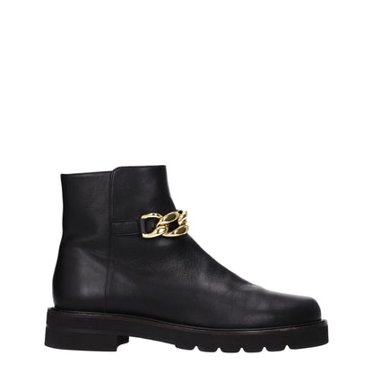 Stuart Weitzman Black Leather Ankle