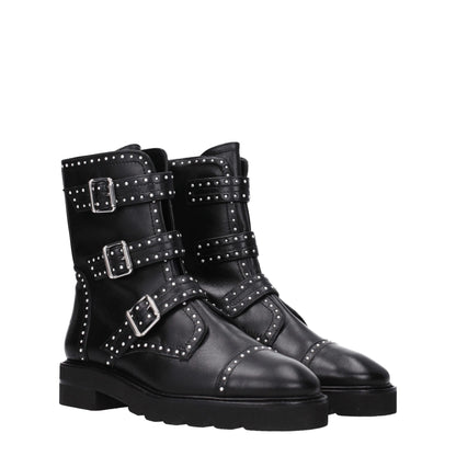 Stuart Weitzman Black Leather Ankle