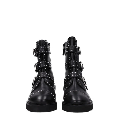 Stuart Weitzman Black Leather Ankle