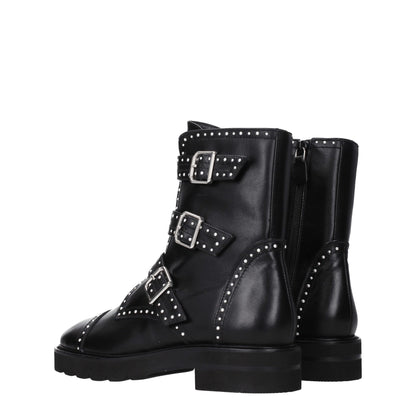 Stuart Weitzman Black Leather Ankle