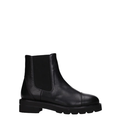 Stuart Weitzman Black Leather Ankle
