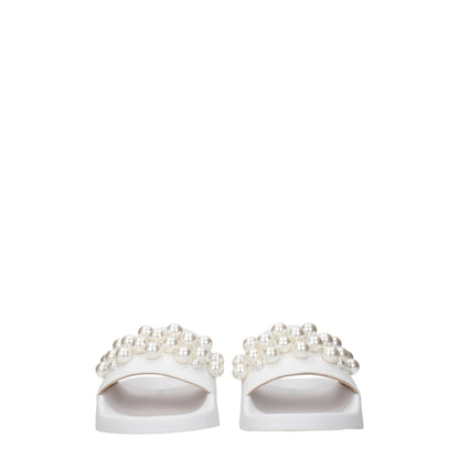 Stuart Weitzman White Leather Slipper