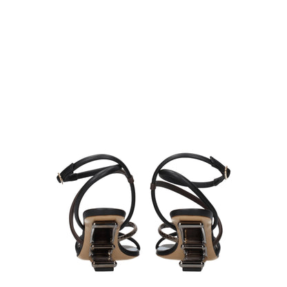 Fendi Multicolor Leather Sandal