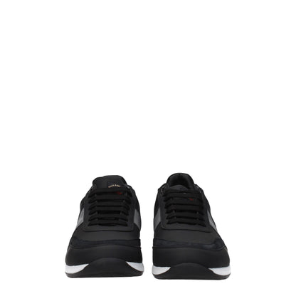 Paul & Shark Black Leather Sneakers
