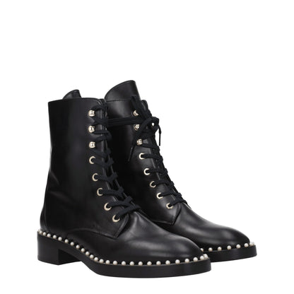Stuart Weitzman Black Leather Ankle