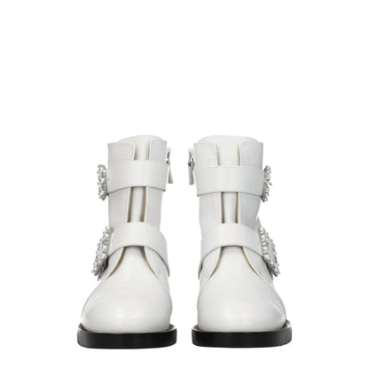 Stuart Weitzman White Leather Ankle