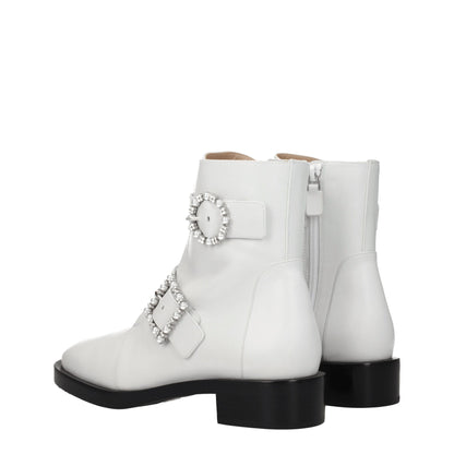 Stuart Weitzman White Leather Ankle