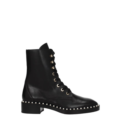 Stuart Weitzman Black Leather Ankle