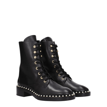 Stuart Weitzman Black Leather Ankle