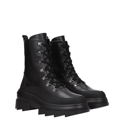 Stuart Weitzman Black Leather Ankle