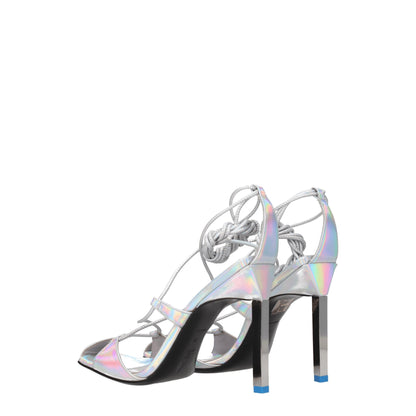 The Attico Gray Leather Sandal