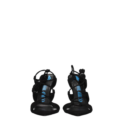 The Attico Black Leather Sandal
