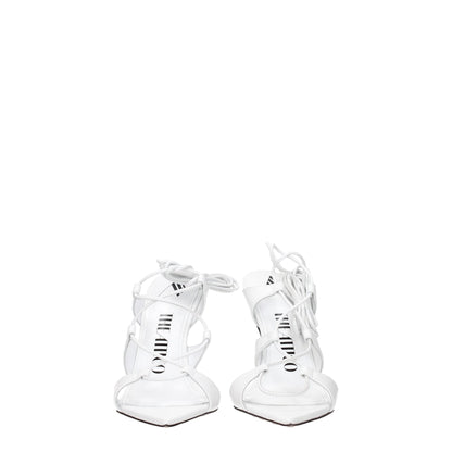 The Attico White Leather Sandal