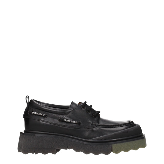 Off-White Black Leather Oxfords And Derby