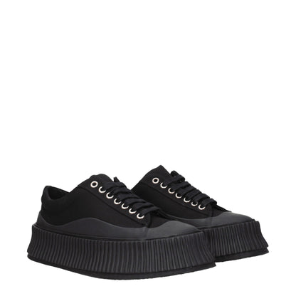 Jil Sander Black Fabric Sneakers