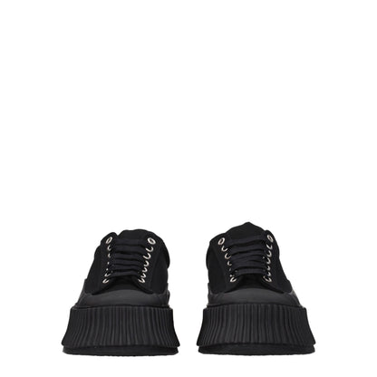 Jil Sander Black Fabric Sneakers