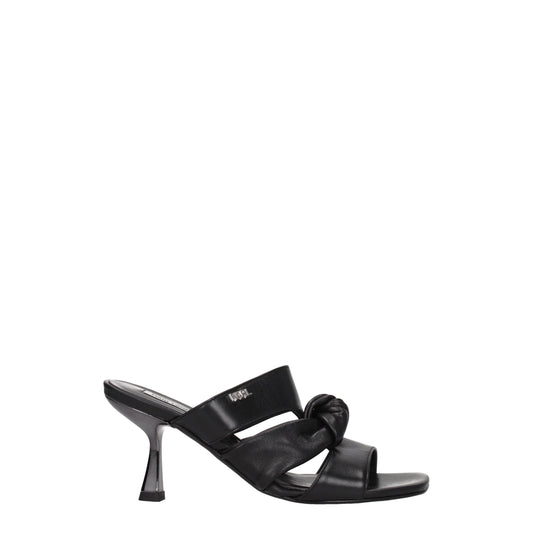 Karl Lagerfeld Black Leather Sandal
