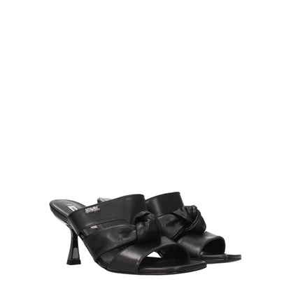 Karl Lagerfeld Black Leather Sandal