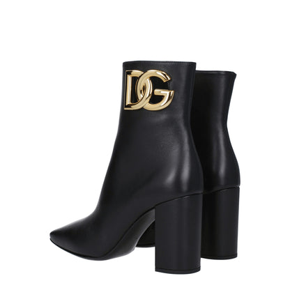 Dolce & Gabbana Black Leather Ankle