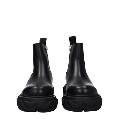 Off-White Black Leather Ankle