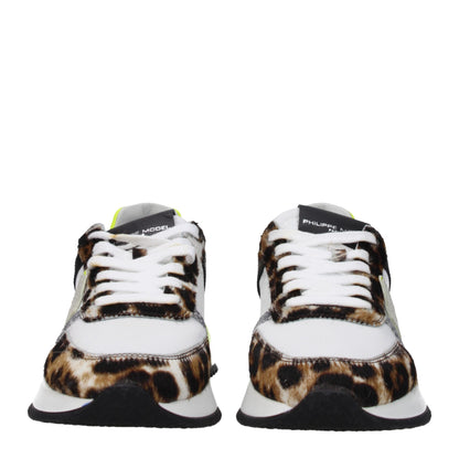 Philippe Model White Fabric Sneakers