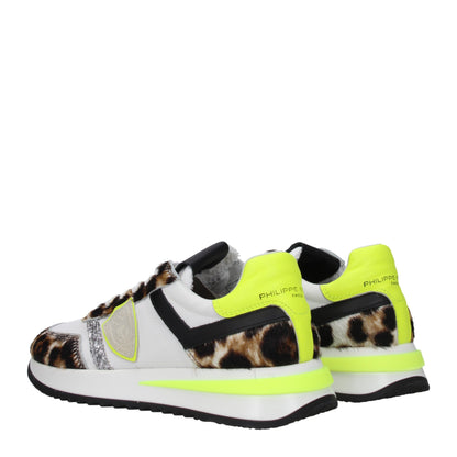 Philippe Model White Fabric Sneakers