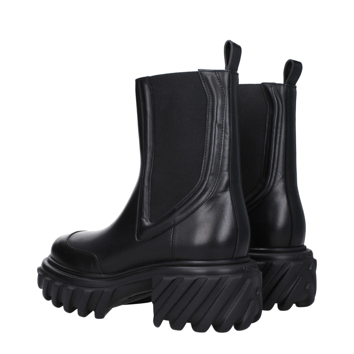 Off-White Black Leather Ankle