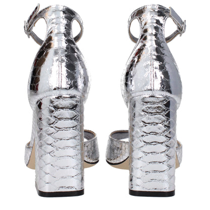 Paris Texas Gray Leather Sandal