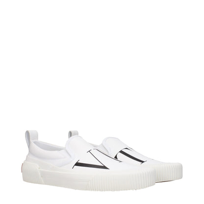 Valentino Garavani White Fabric Slip-On Loafer