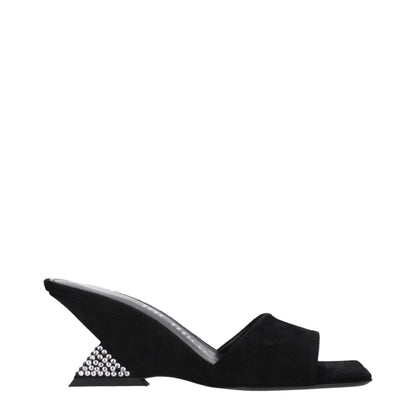 The Attico Black Leather Sandal