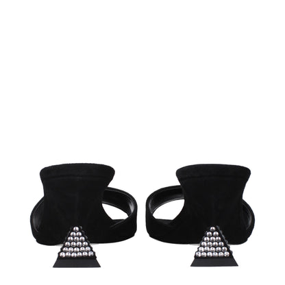 The Attico Black Leather Sandal