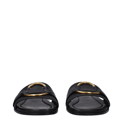 Moncler Black Leather Slipper