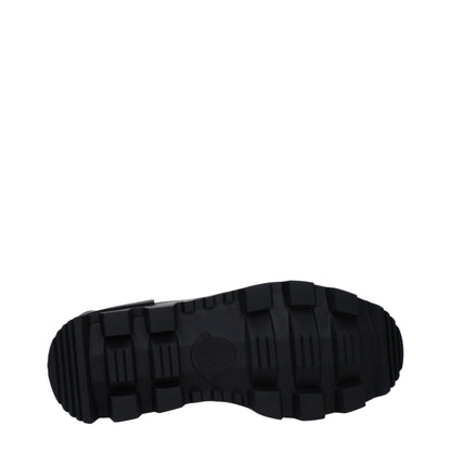 Moncler Black Leather Ankle Boots
