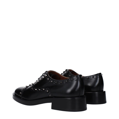Valentino Garavani Black Leather Oxfords And Derbies